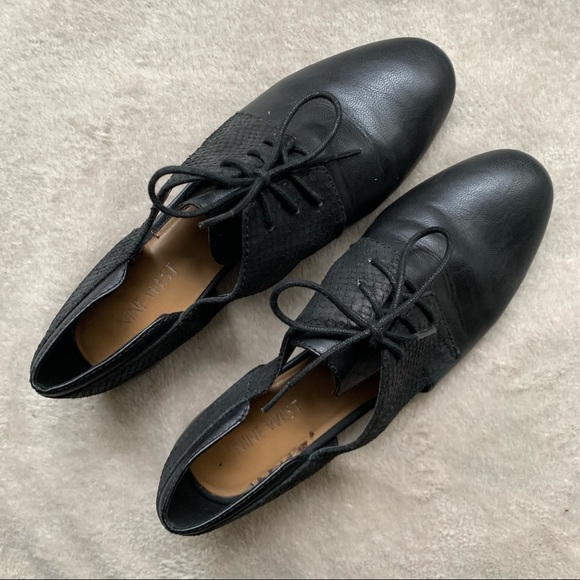 Nine West Faux Leather Open Lace-Up Dress Shoes - Picture 2 of 6